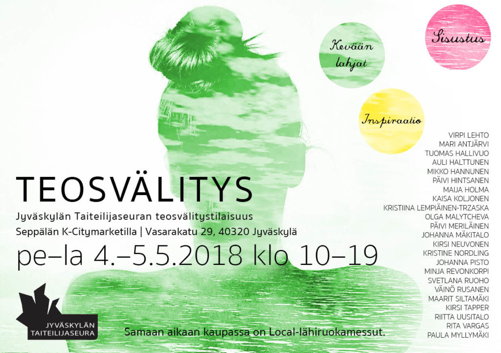 Jyväskylän taiteilijaseuran teosvälitystilaisuus 4.5-5.5.2018