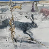 Цена 2100 €. Бег, 81 x 116cm. Акрил, масло, природные материалы в технике коллажа, холст. 2022 г.