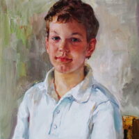 Portrait of a boy 40 x 50 cm on oil canvas, 2014